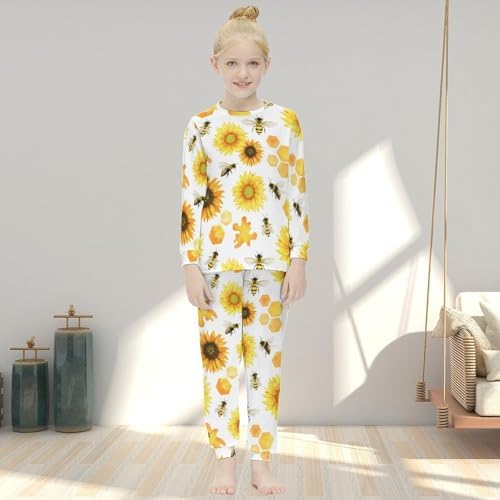 Lemon Branch Flowers Thermal Underwear for Girls