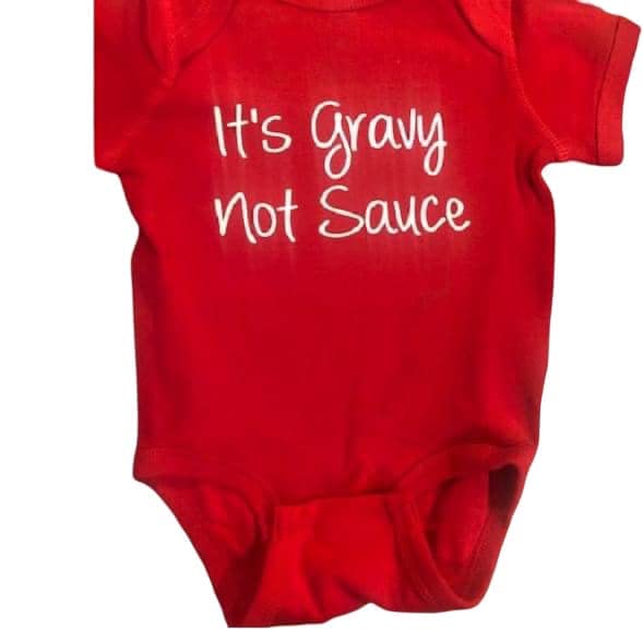 Handmade Funny Baby Onesie - Gravy Not Sauce