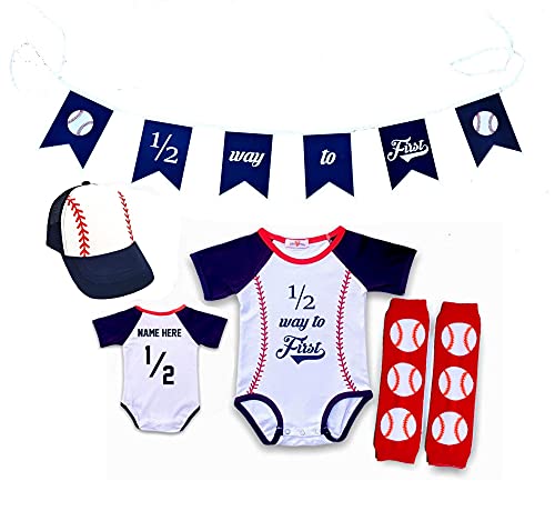 Handmade 6-Month Baseball Halfway Outfit