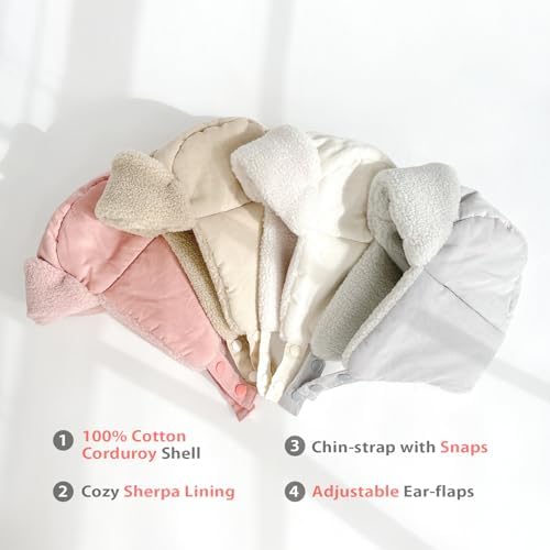 babies winter trapper hat set soft sherpa lining adjustable