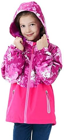 MGEOY Boys Girls Lightweight Waterproof Rain Jacket for Kids Windproof Durable