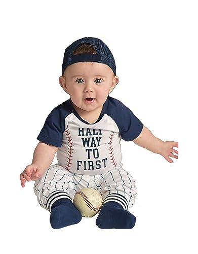 Personalized Half Birthday Baseball Halfway Outfit 12 Months