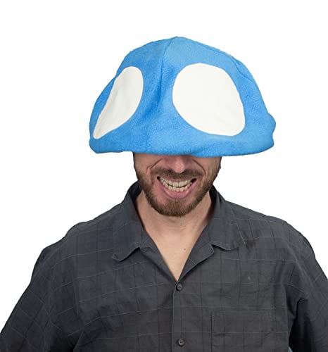 Handmade Fleece Mushroom Babies Hats with 4 Dots Turquoise