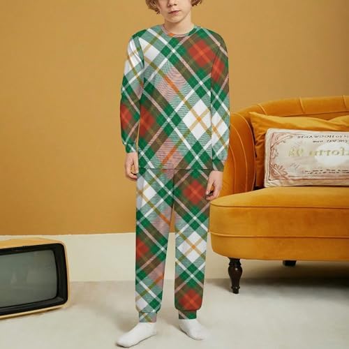 Comfy Kids Sleep Set - Soft Plaid Pants Shirts for Boys Girls