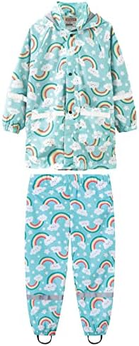 RNTOPToddler Waterproof Rain Jacket Pants Set Light Blue