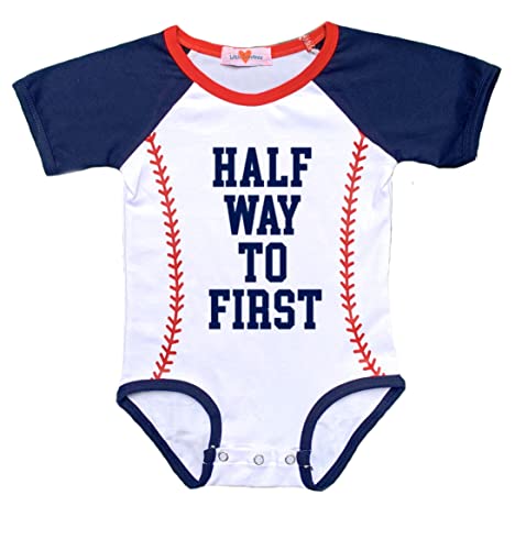 Half Birthday Baseball 6-Month Child Outfit Set