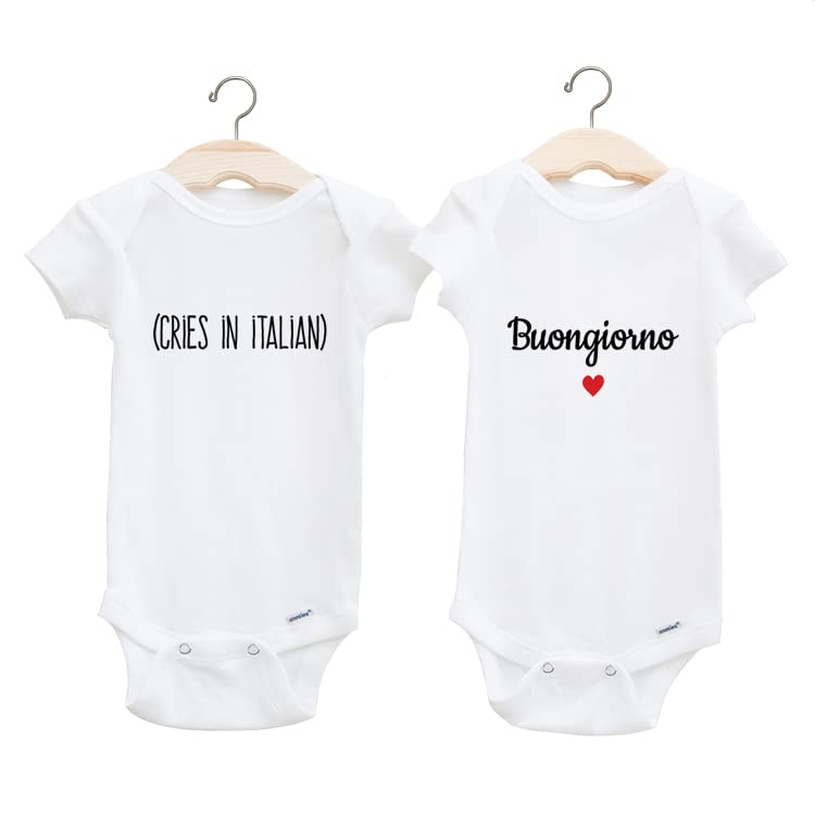 Italian Baby Bodysuits Cries in Italian - Buongiorno