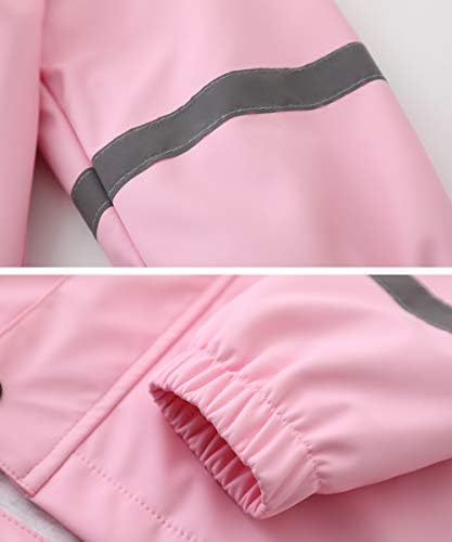 Hiheart Boys Girls Waterproof and Windproof Jackets Soft Breathable Reflective