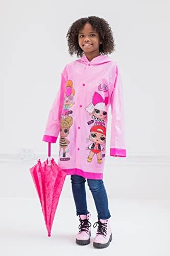LOL Surprise Diva Neon QT MC Swag Girls Waterproof Rain Jacket and Umbrella