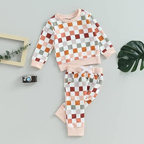 Checkered Toddler Fall Winter Outfit Set