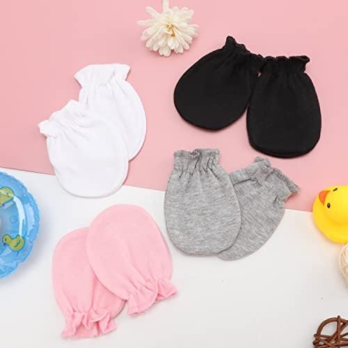 AQOKKA No Scratch Elastic Wrist Gloves for Newborns