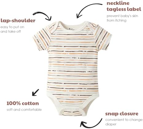 Minicoco Baby Girls Short Sleeve Bodysuit