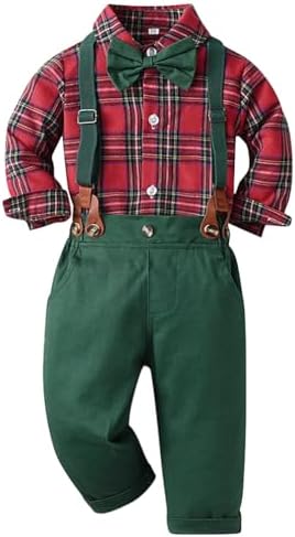 Christmas Baby Plaid Outfit Set