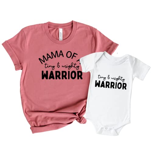 Raising a Tiny and Mighty Warrior Mommy and Me Shirts