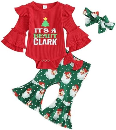 Ruffle Romper Plus Set for Toddler Girls Christmas Accessories