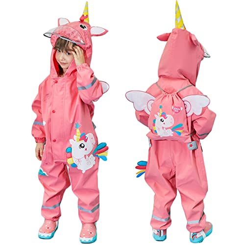 Fewlby Toddler Girls Lightweight Waterproof Rain Jacket
