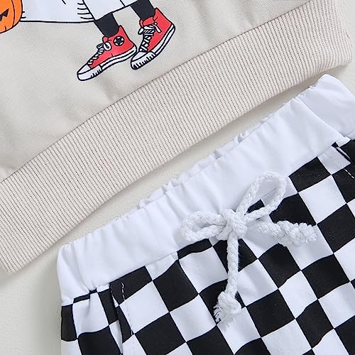 adorable Halloween Toddler Boy Set Free Spirit Pumpkins in Sweats Joggers