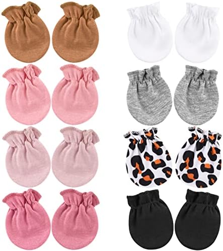 AQOKKA No Scratch Elastic Wrist Gloves for Newborns