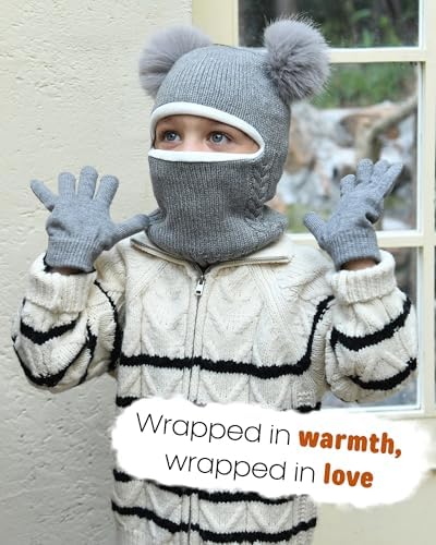 Warm Stretchy Winter Gloves Set for Kids
