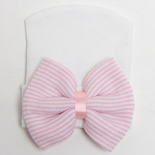 DRESHOW BQUBO 4-Pack Newborn Baby Beanie with Big Bow