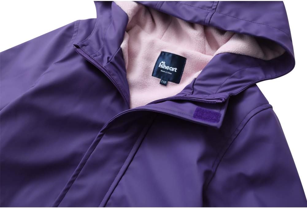 Stay Dry Warm - Hiheart Boys Girls Waterproof Rain Jacket Fleece Lined Softshell