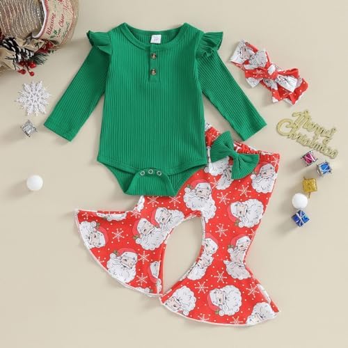 Baby Christmas Romper Suit AllureStyle Christmas Outfit for Girls