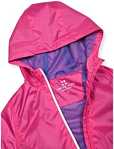 Swiss Alps Girls Lightweight Foldable Rain Jacket