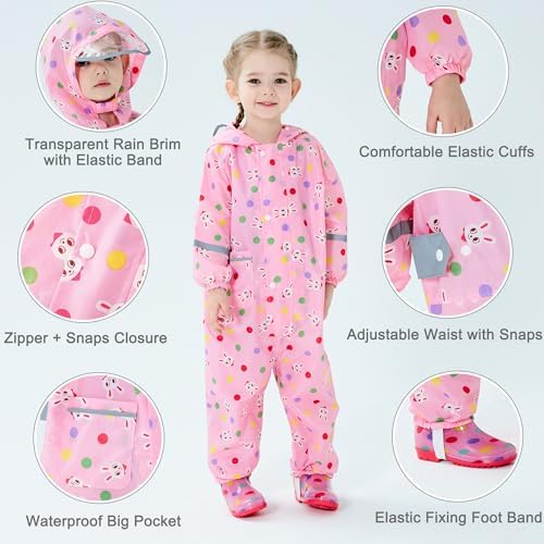 Fewlby Toddler Rain Jacket Coverall