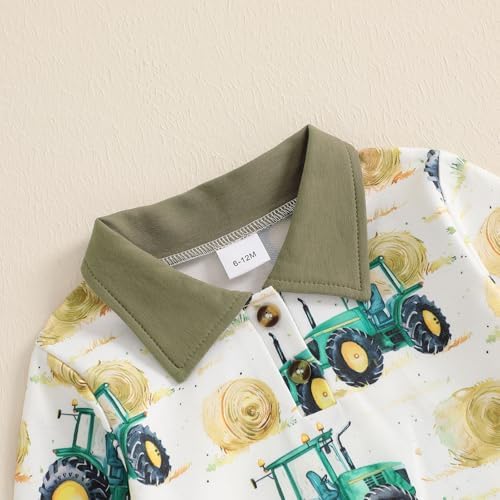 Toddlers Boys Tractor Print Pants Set