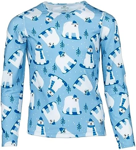 Hot Chillys Youth Print Crewneck Midweight