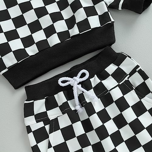 Checkerboard Pattern Perfect WinterFall Outfit for Infant Toddler