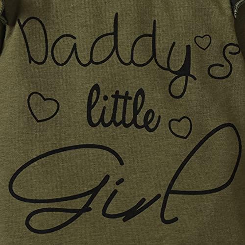 AMAWMW Baby Girl Ruffle Romper Camou Set Daddys Little Girl Design