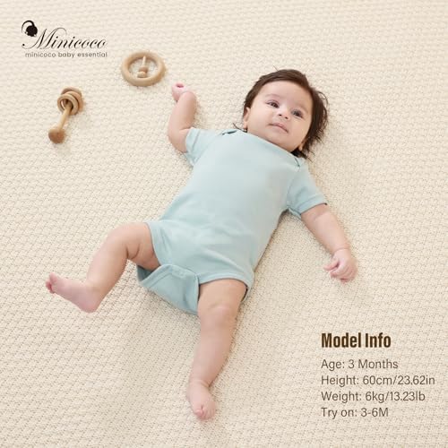 Minicoco Baby Girls Short Sleeve Bodysuit