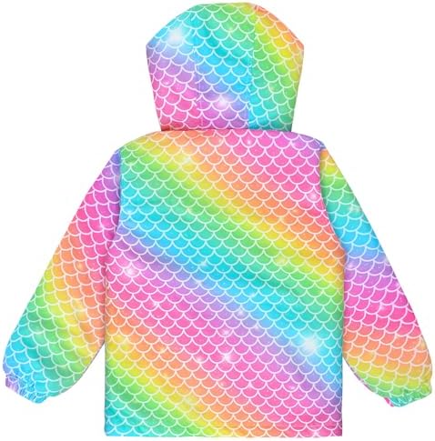 OlyPegic Girls Waterproof Rain Jacket - Cute and Lightweight Windbreaker for Kids