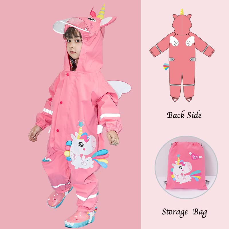 Fewlby Toddler Girls Lightweight Waterproof Rain Jacket