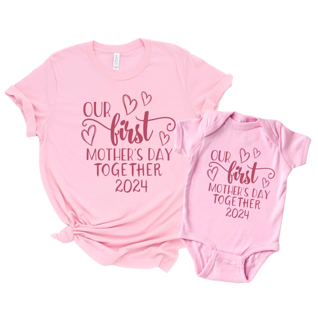 Celebrate Mothers Day Matching Bodysuits for Mom Baby