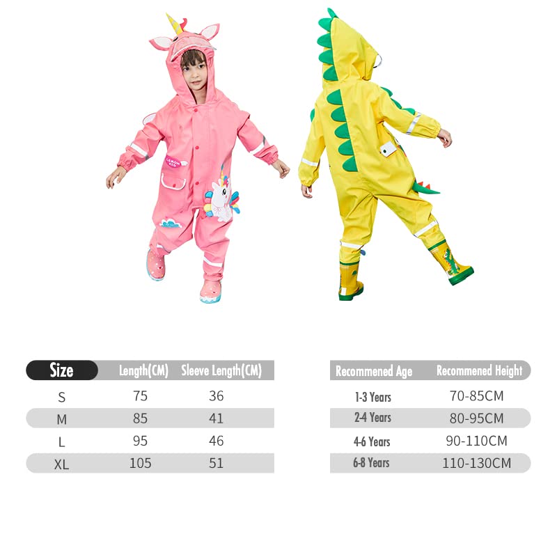 Fewlby Toddler Girls Lightweight Waterproof Rain Jacket