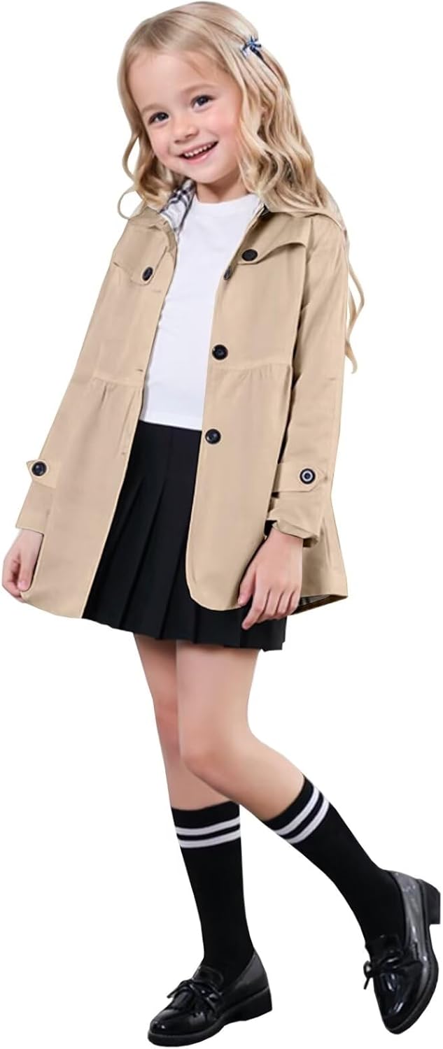 SANGTREE Girls Waterproof Trench Coat