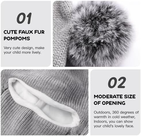 BAOPLAYKIDS polaroid winter hat set childrens polaroid heating hat