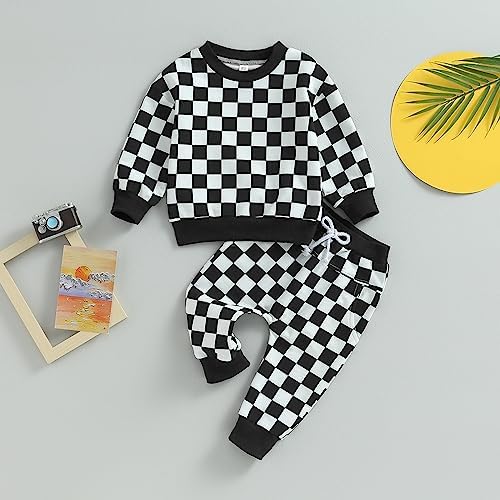 Checkerboard Pattern Perfect WinterFall Outfit for Infant Toddler
