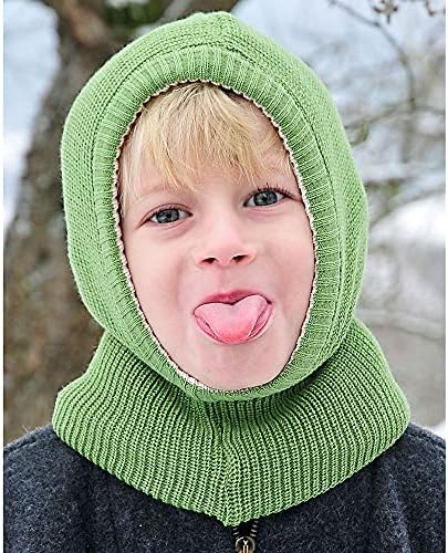 Organic Merino Wool Winter Balaclava with Gaiter Warmer Toddler Size