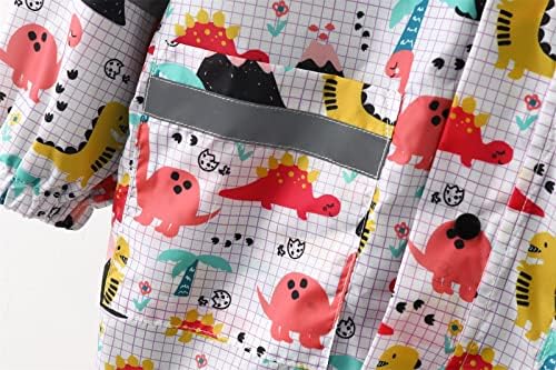 EnJoCho Girls Fall-Proof Water-Resistant Hooded Rain Jacket Cartoon Print