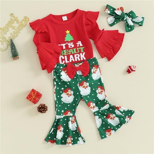 Ruffle Romper Plus Set for Toddler Girls Christmas Accessories