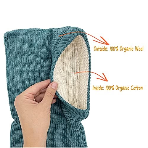 Organic Merino Wool Winter Balaclava with Gaiter Warmer Toddler Size