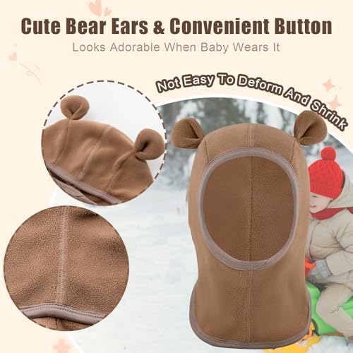 Winter Toddler Hat with Bear Design