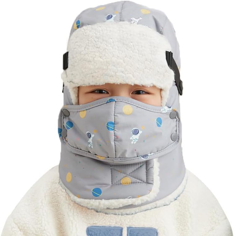 Cozy Trapper Hat for Toddlers Winter Warm Balaclava with Earflaps