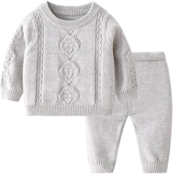 Newborn Baby Boy Knit Sweater and Pants Set