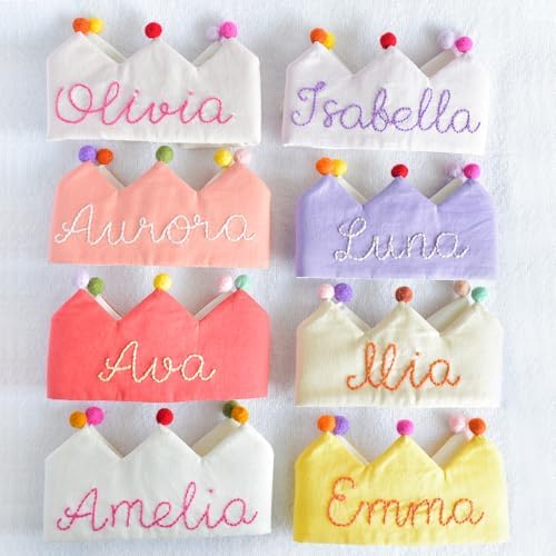 AIKERUBU Personalized 1st Birthday Crown Hat for Kids