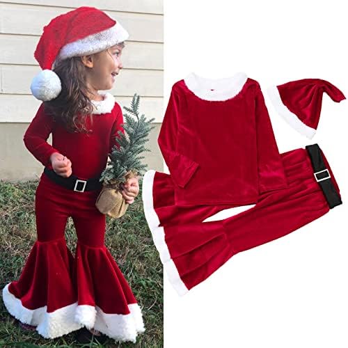EnJoCho 4PC Toddler Christmas Outfit for Girls Kids