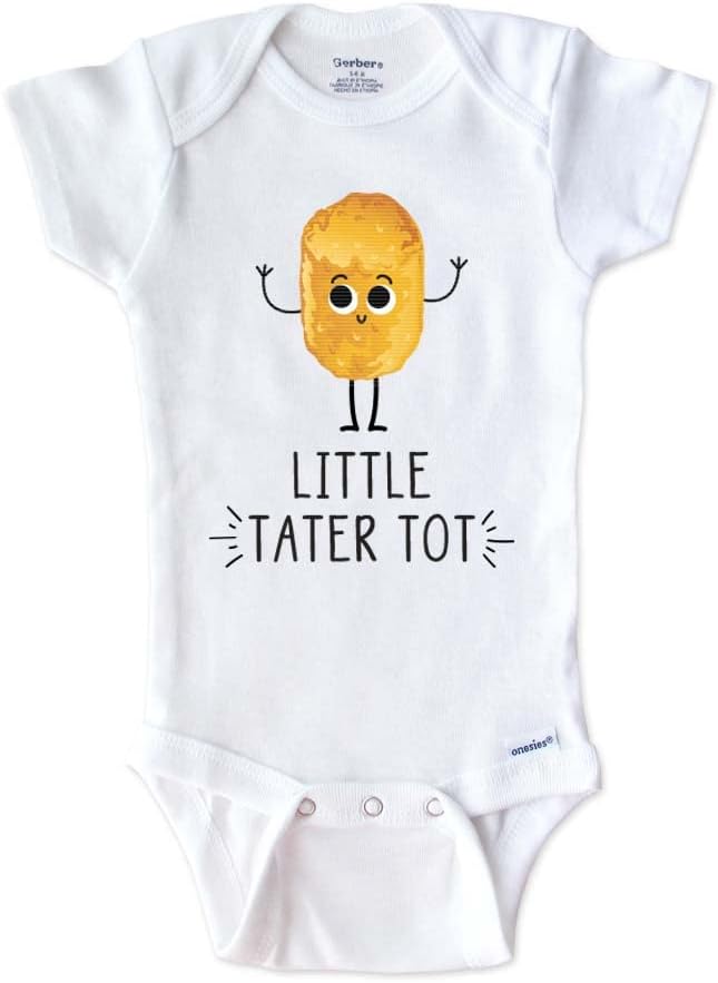 Hello Handmade Little Tater Tot Cute Potato Food Baby Bodysuit Outfit